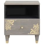 Casa si Gradina - Mobilier - Comode si corpuri - Noptiere - Noptiera Gri 40 x 33 x 46 cm Lemn masiv de mango - Infinity.ro