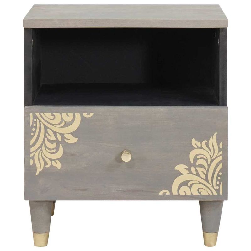 Casa si Gradina - Mobilier - Comode si corpuri - Noptiere - Noptiera Gri 40 x 33 x 46 cm Lemn masiv de mango - Infinity.ro