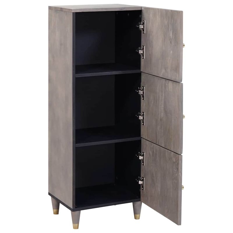 Casa si Gradina - Mobilier - Dulapuri si sifoniere - Dulapuri - Bufet cu raft Gri si Aur 40 x 33.5 x 110 cm Lemn masiv de mango - Infinity.ro