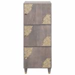 Casa si Gradina - Mobilier - Dulapuri si sifoniere - Dulapuri - Bufet cu raft Gri si Aur 40 x 33.5 x 110 cm Lemn masiv de mango - Infinity.ro