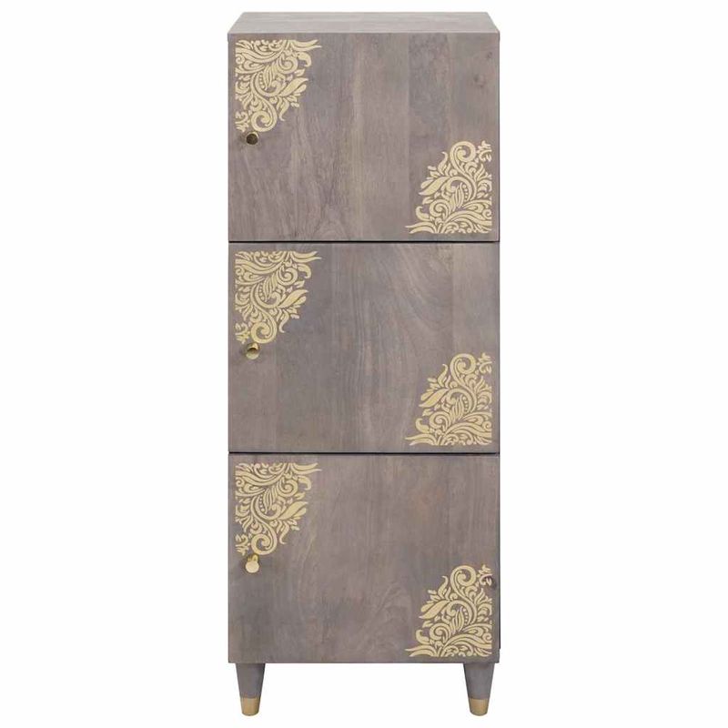 Casa si Gradina - Mobilier - Dulapuri si sifoniere - Dulapuri - Bufet cu raft Gri si Aur 40 x 33.5 x 110 cm Lemn masiv de mango - Infinity.ro