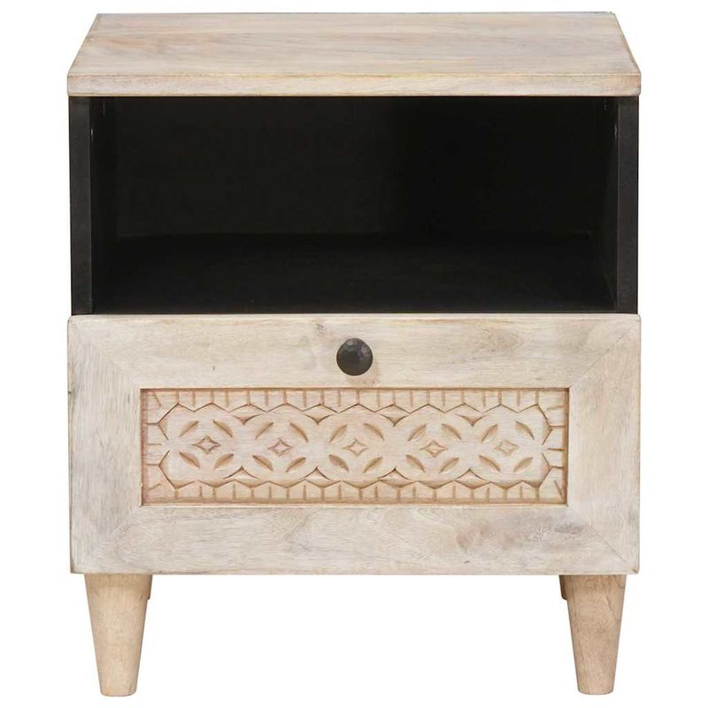 Casa si Gradina - Mobilier - Comode si corpuri - Noptiere - Noptiera 2 pcs Bej 40 x 33 x 46 cm Lemn masiv de mango - Infinity.ro