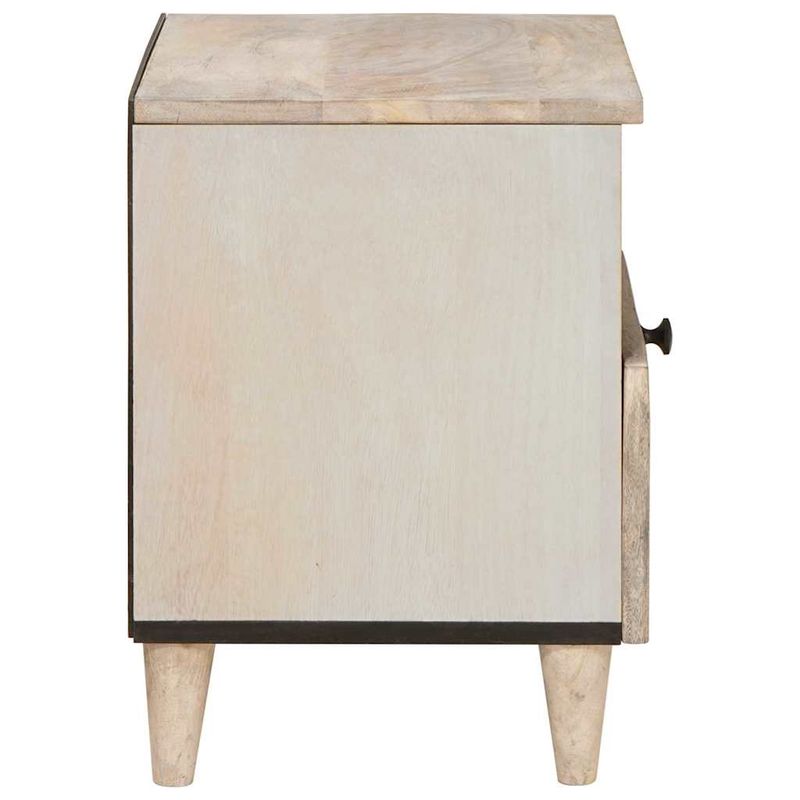 Casa si Gradina - Mobilier - Comode si corpuri - Noptiere - Noptiera 2 pcs Bej 40 x 33 x 46 cm Lemn masiv de mango - Infinity.ro