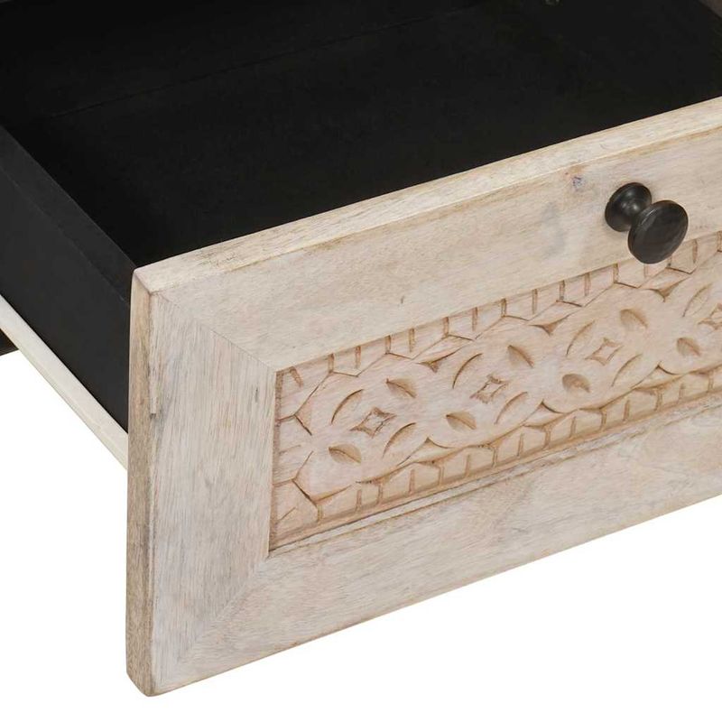 Casa si Gradina - Mobilier - Comode si corpuri - Noptiere - Noptiera 2 pcs Bej 40 x 33 x 46 cm Lemn masiv de mango - Infinity.ro