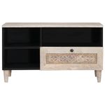 Casa si Gradina - Mobilier - Comode si corpuri - Comode - Cabinet TV cu sertar Alb 80 x 33 x 46 cm Lemn masiv de mango - Infinity.ro
