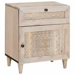 Casa si Gradina - Mobilier - Comode si corpuri - Noptiere - Noptiera cu sertar Bej 50 x 33 x 60 cm Lemn masiv de mango - Infinity.ro