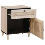 Casa si Gradina - Mobilier - Comode si corpuri - Noptiere - Noptiera cu sertar Bej 50 x 33 x 60 cm Lemn masiv de mango - Infinity.ro