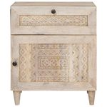 Casa si Gradina - Mobilier - Comode si corpuri - Noptiere - Noptiera cu sertar Bej 50 x 33 x 60 cm Lemn masiv de mango - Infinity.ro
