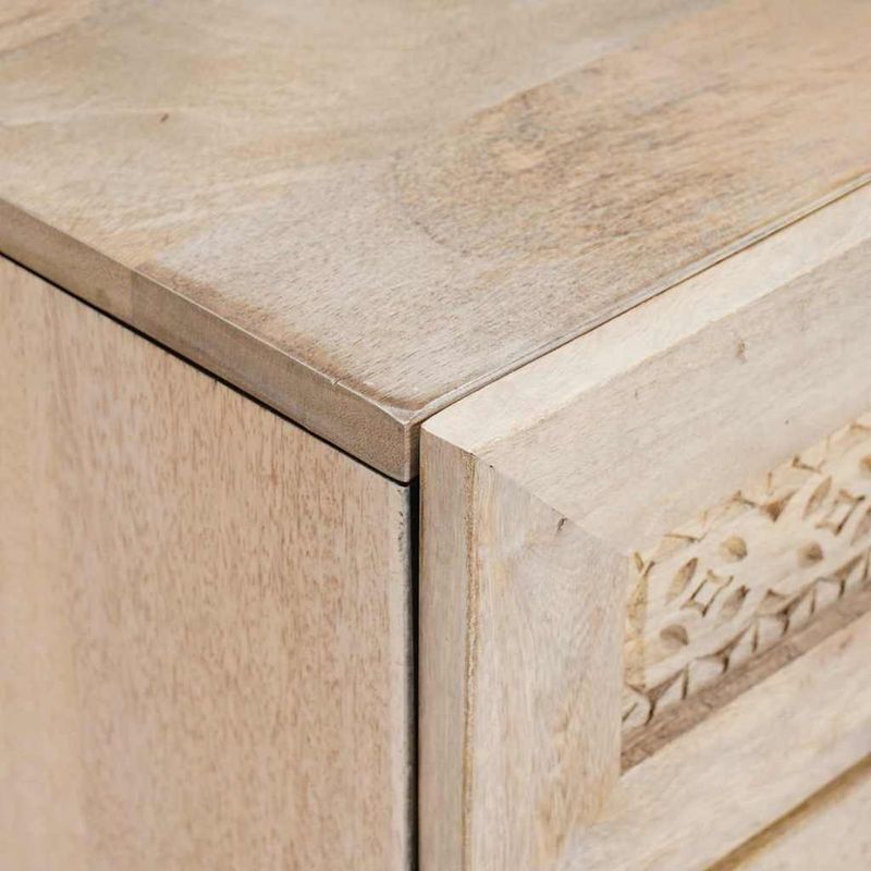 Casa si Gradina - Mobilier - Comode si corpuri - Noptiere - Noptiera cu sertar Bej 50 x 33 x 60 cm Lemn masiv de mango - Infinity.ro