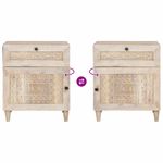 Casa si Gradina - Mobilier - Comode si corpuri - Noptiere - Noptiera cu sertar Bej 50 x 33 x 60 cm Lemn masiv de mango - Infinity.ro