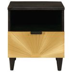 Casa si Gradina - Mobilier - Comode si corpuri - Noptiere - Noptiera 2 pcs Negru si Aur 40 x 33 x 46 cm Lemn masiv de mango - Infinity.ro