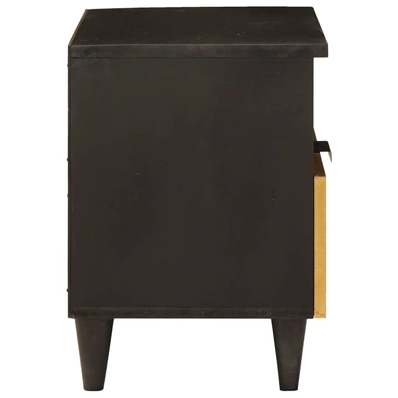 Casa si Gradina - Mobilier - Comode si corpuri - Noptiere - Noptiera 2 pcs Negru si Aur 40 x 33 x 46 cm Lemn masiv de mango - Infinity.ro
