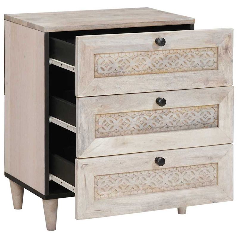 Casa si Gradina - Mobilier - Comode si corpuri - Noptiere - Noptiera cu sertar Bej 50 x 33 x 60 cm Lemn masiv de mango - Infinity.ro