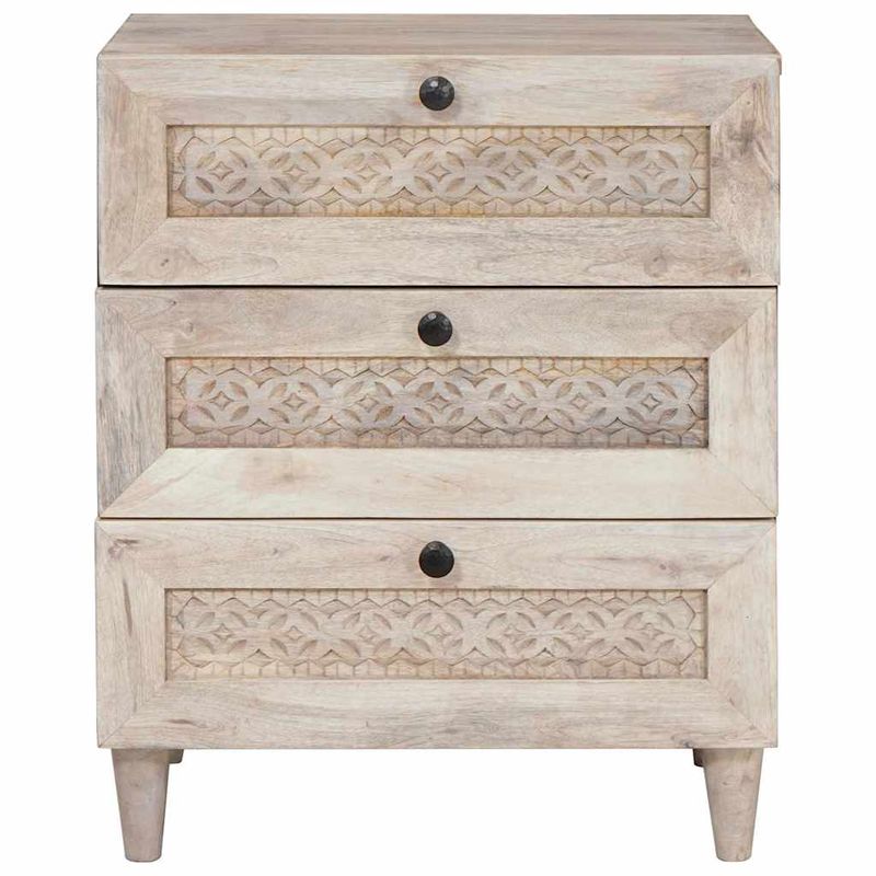 Casa si Gradina - Mobilier - Comode si corpuri - Noptiere - Noptiera cu sertar Bej 50 x 33 x 60 cm Lemn masiv de mango - Infinity.ro