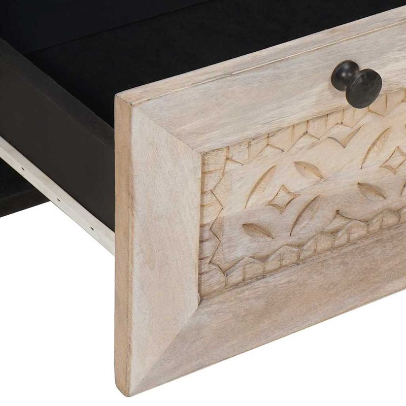 Casa si Gradina - Mobilier - Comode si corpuri - Noptiere - Noptiera cu sertar Bej 50 x 33 x 60 cm Lemn masiv de mango - Infinity.ro