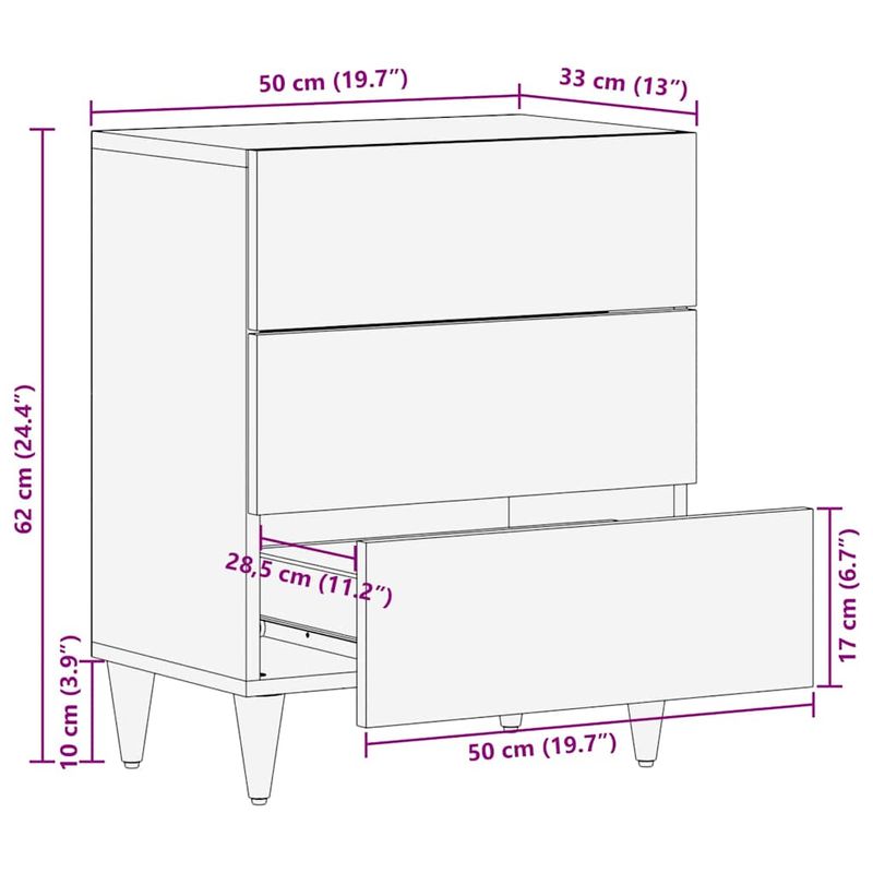 Casa si Gradina - Mobilier - Comode si corpuri - Noptiere - Noptiera cu sertar Bej 50 x 33 x 60 cm Lemn masiv de mango - Infinity.ro