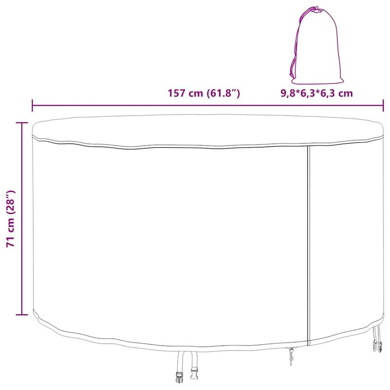 Casa si Gradina - Textile si covoare - Huse pentru mobilier - Husa pentru mobilier de exterior 157 x 157 x 71 cm - Infinity.ro