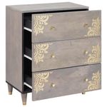 Casa si Gradina - Mobilier - Dulapuri si sifoniere - Dulapuri - Bufet Gri si Aur 60 x 33.5 x 75 cm Lemn masiv de mango - Infinity.ro