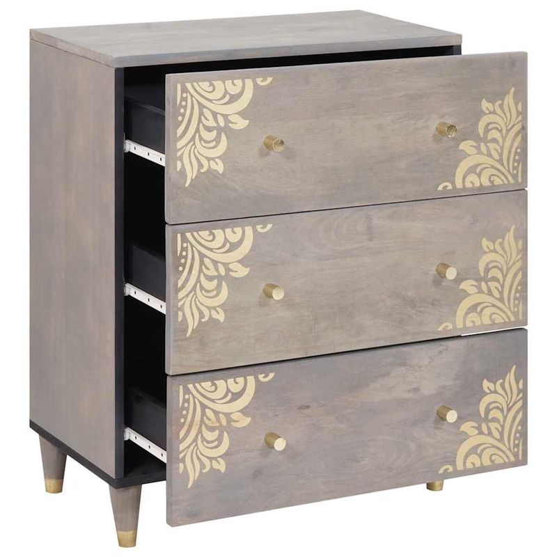 Casa si Gradina - Mobilier - Dulapuri si sifoniere - Dulapuri - Bufet Gri si Aur 60 x 33.5 x 75 cm Lemn masiv de mango - Infinity.ro