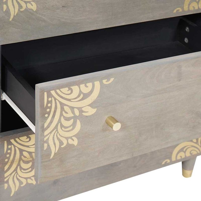 Casa si Gradina - Mobilier - Dulapuri si sifoniere - Dulapuri - Bufet Gri si Aur 60 x 33.5 x 75 cm Lemn masiv de mango - Infinity.ro