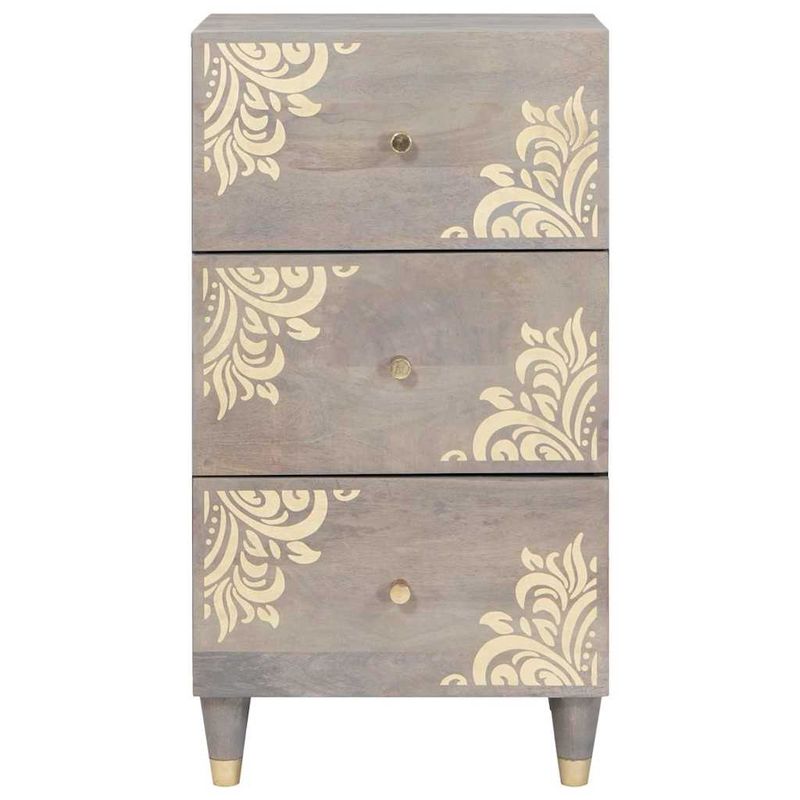Casa si Gradina - Mobilier - Dulapuri si sifoniere - Dulapuri - Bufet cu raft Gri si Aur 40 x 33.5 x 75 cm Lemn masiv de mango - Infinity.ro