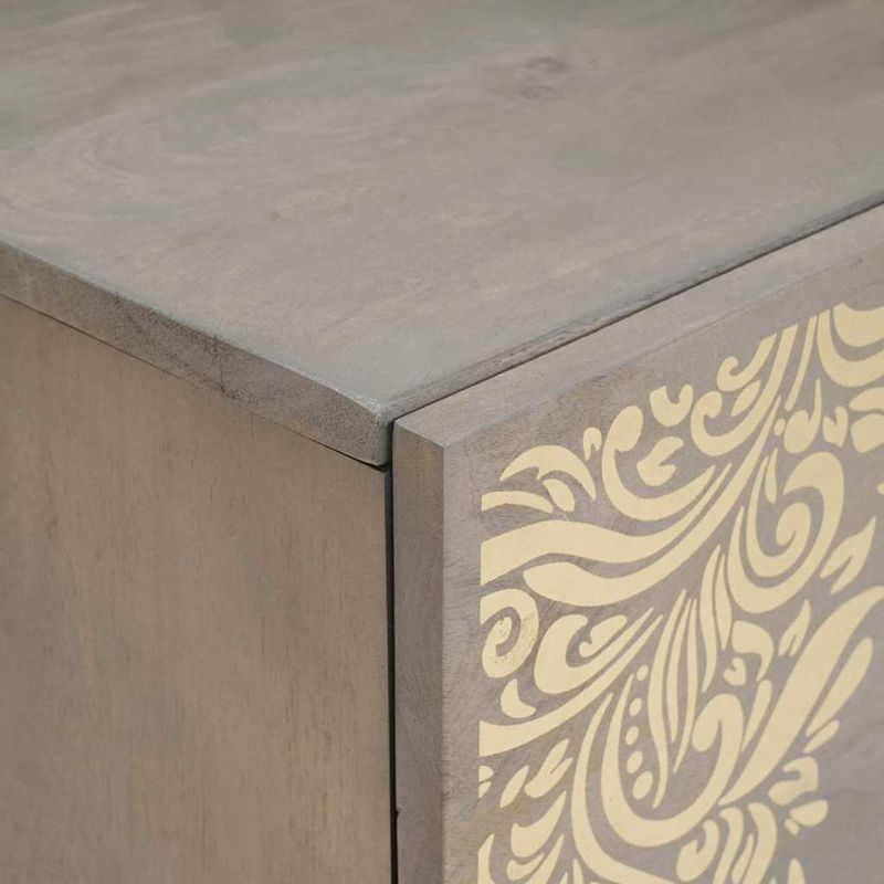 Casa si Gradina - Mobilier - Dulapuri si sifoniere - Dulapuri - Bufet cu raft Gri si Aur 40 x 33.5 x 75 cm Lemn masiv de mango - Infinity.ro