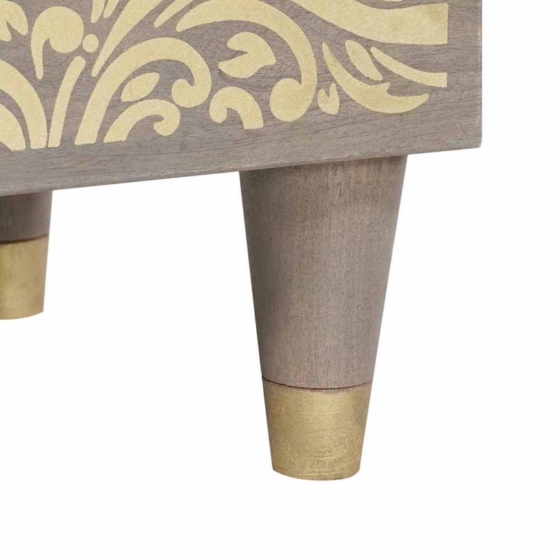 Casa si Gradina - Mobilier - Dulapuri si sifoniere - Dulapuri - Bufet cu raft Gri si Aur 40 x 33.5 x 75 cm Lemn masiv de mango - Infinity.ro