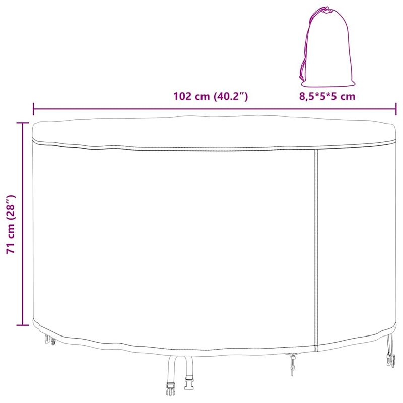Casa si Gradina - Textile si covoare - Huse pentru mobilier - Husa pentru mobilier de exterior 102 x 102 x 71 cm - Infinity.ro