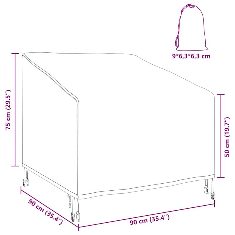 Casa si Gradina - Textile si covoare - Huse pentru mobilier - Husa pentru Scaun de Gradina 90 x 90 x 50 / 75 cm Material 600D - Infinity.ro