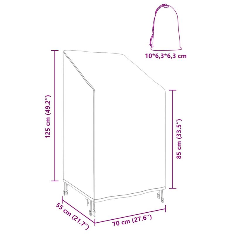 Casa si Gradina - Textile si covoare - Huse pentru mobilier - Husa pentru Scaun de Gradina 70 x 70 x 85 / 125 cm Material 600D - Infinity.ro