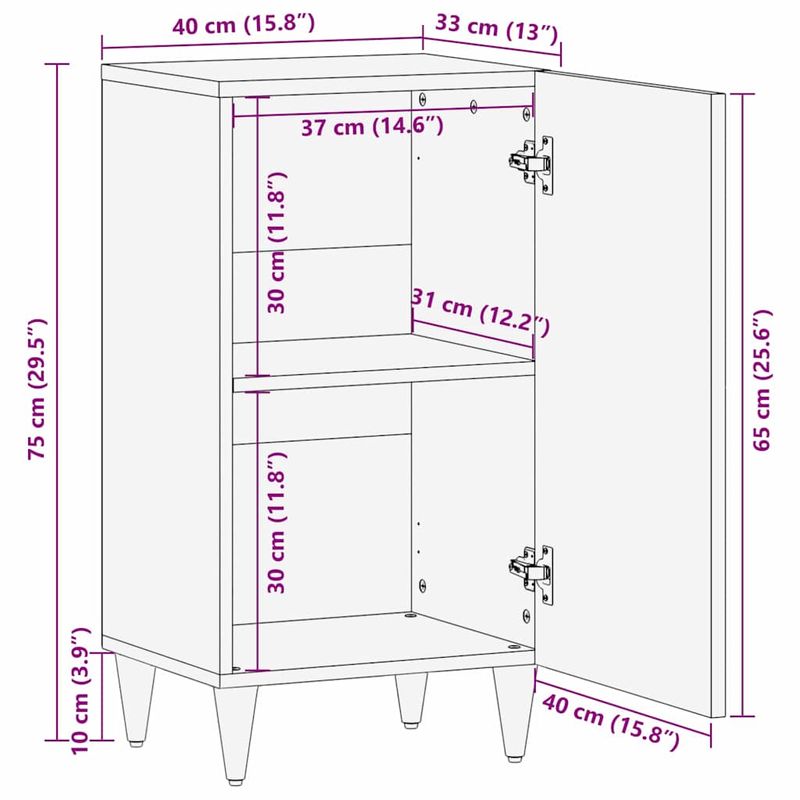 Casa si Gradina - Mobilier - Comode si corpuri - Comode - Bufet Maro deschis 33.5 x 40 x 75 cm - Infinity.ro