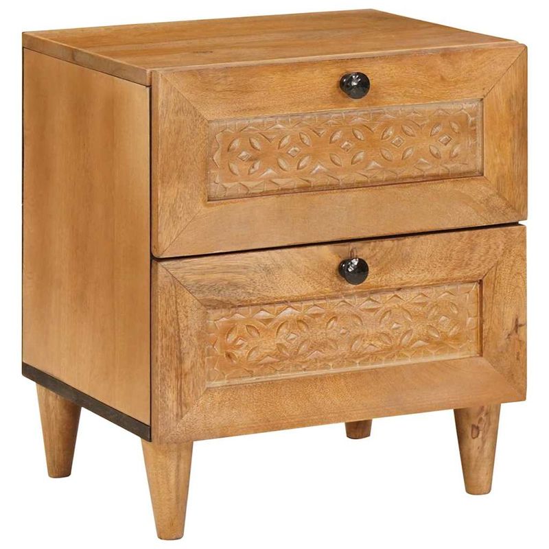 Casa si Gradina - Mobilier - Comode si corpuri - Noptiere - Noptiera 2 pcs Maro deschis 40 x 33 x 46 cm Lemn masiv de mango - Infinity.ro