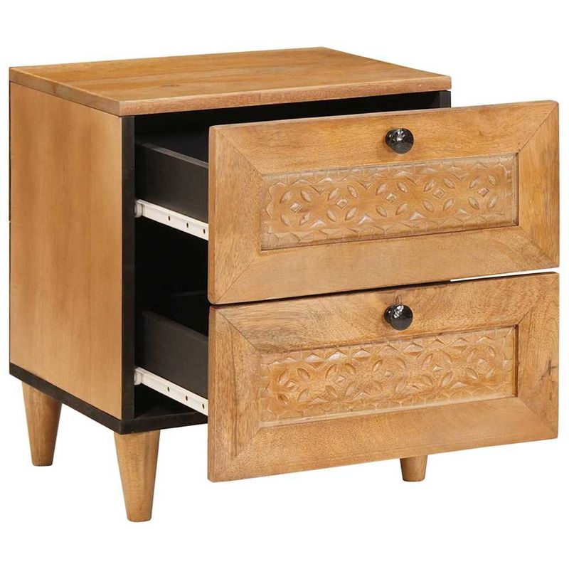 Casa si Gradina - Mobilier - Comode si corpuri - Noptiere - Noptiera 2 pcs Maro deschis 40 x 33 x 46 cm Lemn masiv de mango - Infinity.ro