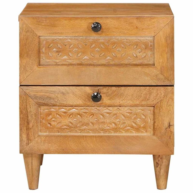Casa si Gradina - Mobilier - Comode si corpuri - Noptiere - Noptiera 2 pcs Maro deschis 40 x 33 x 46 cm Lemn masiv de mango - Infinity.ro
