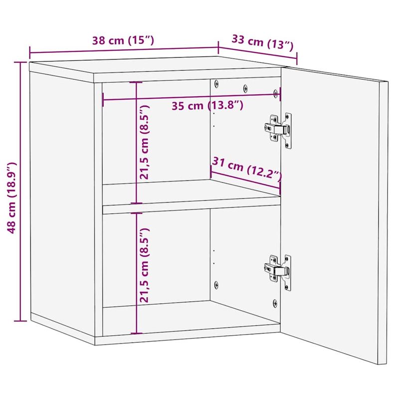 Casa si Gradina - Mobilier - Mobilier baie - Comode baie - Dulap de Baie cu usa Alb 38 x 33.5 x 160 cm Lemn solid de mango - Infinity.ro