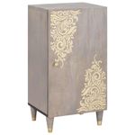 Casa si Gradina - Mobilier - Dulapuri si sifoniere - Dulapuri - Bufet cu raft Gri si Aur 40 x 33.5 x 75 cm Lemn masiv de mango - Infinity.ro