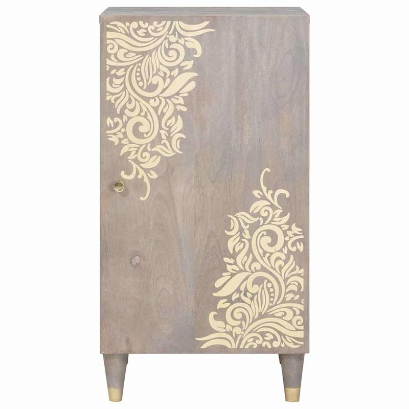 Casa si Gradina - Mobilier - Dulapuri si sifoniere - Dulapuri - Bufet cu raft Gri si Aur 40 x 33.5 x 75 cm Lemn masiv de mango - Infinity.ro
