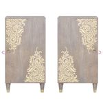 Casa si Gradina - Mobilier - Dulapuri si sifoniere - Dulapuri - Bufet cu raft Gri si Aur 40 x 33.5 x 75 cm Lemn masiv de mango - Infinity.ro