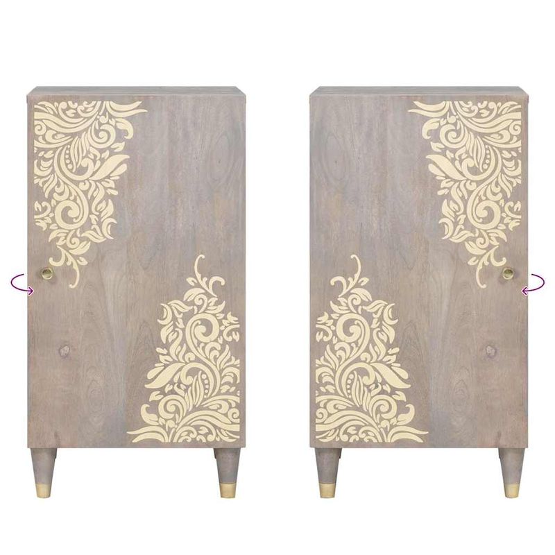 Casa si Gradina - Mobilier - Dulapuri si sifoniere - Dulapuri - Bufet cu raft Gri si Aur 40 x 33.5 x 75 cm Lemn masiv de mango - Infinity.ro