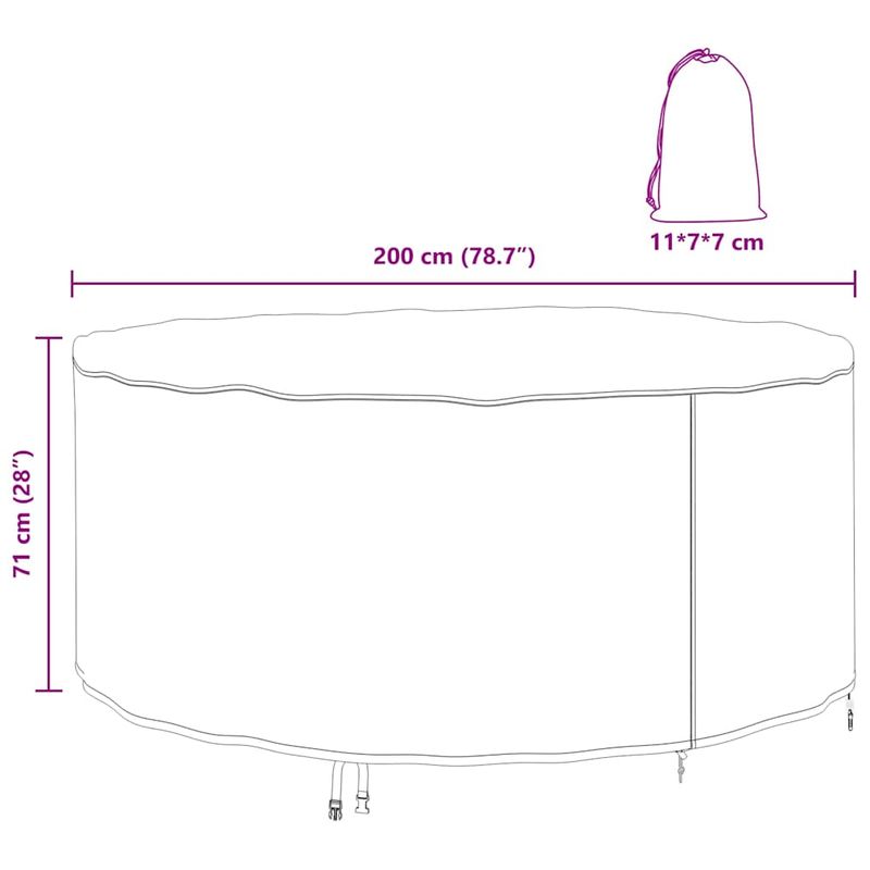 Casa si Gradina - Textile si covoare - Huse pentru mobilier - Husa pentru mobilier de exterior 200 x 200 x 71 cm - Infinity.ro