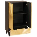 Casa si Gradina - Mobilier - Dulapuri si sifoniere - Dulapuri - Dulap lateral cu sertar cu usa Negru si Aur 60 x 33.5 x 100 cm - Infinity.ro