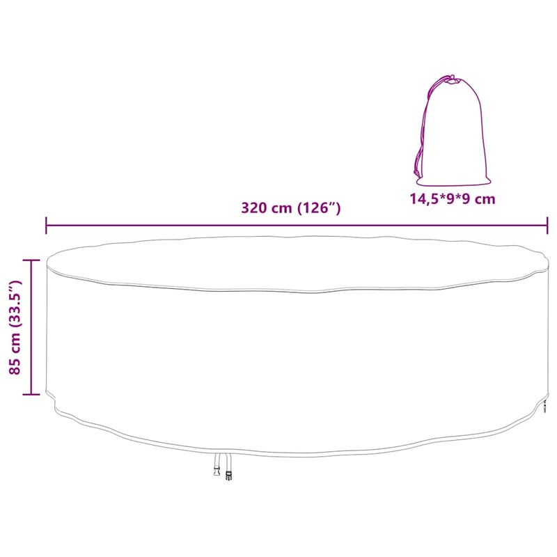 Casa si Gradina - Textile si covoare - Huse pentru mobilier - Husa pentru mobilier de exterior 320 x 320 x 85 cm - Infinity.ro