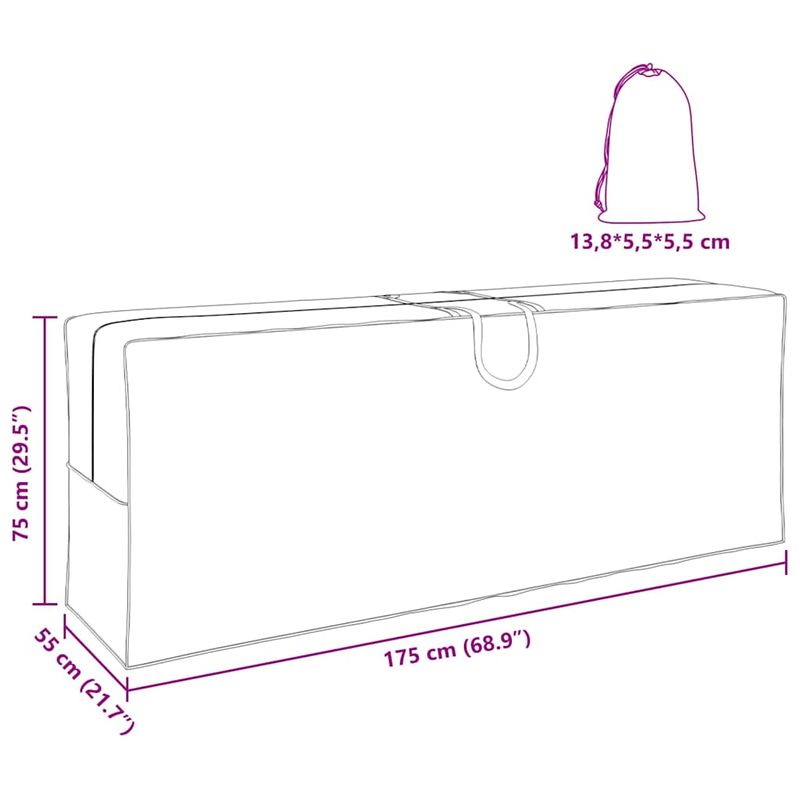 Casa si Gradina - Textile si covoare - Huse pentru mobilier - Geanta de Depozitare Exterioara 175 x 55 x 75 cm material 210D - Infinity.ro