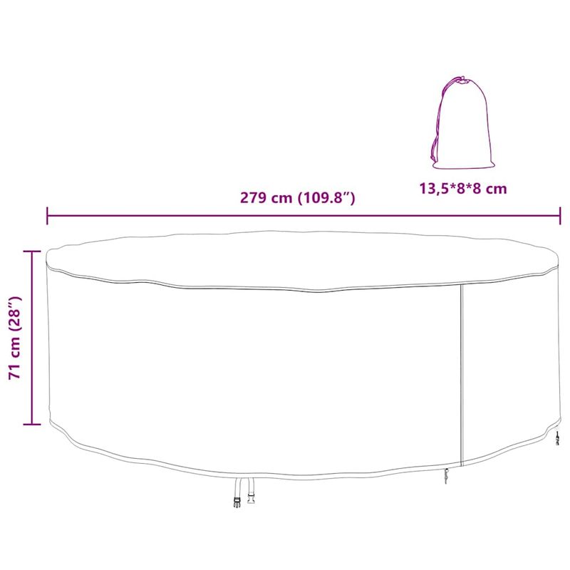 Casa si Gradina - Textile si covoare - Huse pentru mobilier - Husa pentru mobilier de exterior 279 x 279 x 71 cm - Infinity.ro