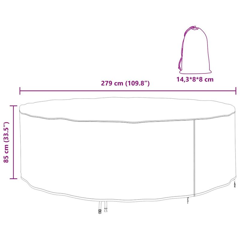 Casa si Gradina - Textile si covoare - Huse pentru mobilier - Husa pentru mobilier de exterior 279 x 279 x 85 cm - Infinity.ro