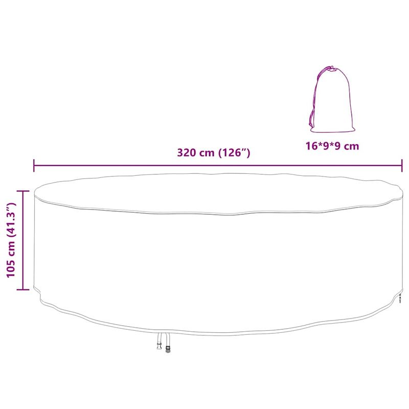 Casa si Gradina - Textile si covoare - Huse pentru mobilier - Husa pentru mobilier de exterior 320 x 320 x 105 cm - Infinity.ro