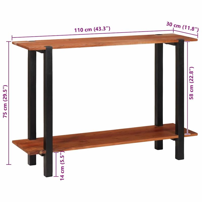 Casa si Gradina - Mobilier - Comode si corpuri - Console - Masa de consola Maro 110 x 30 x 75 cm lemn masiv de acacia - Infinity.ro