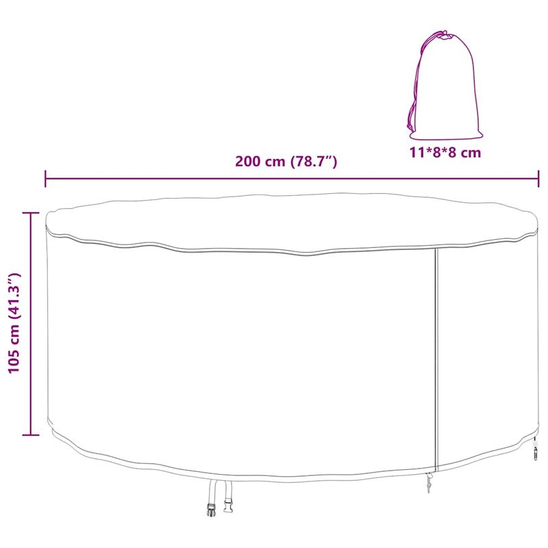 Casa si Gradina - Textile si covoare - Huse pentru mobilier - Husa pentru mobilier de exterior 200 x 200 x 105 cm - Infinity.ro