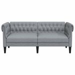 Casa si Gradina - Mobilier - Canapele si coltare - Canapele - Canapea Chesterfield Argyle Gri deschis 182.5 x 74.5 x 74.5 cm - Infinity.ro
