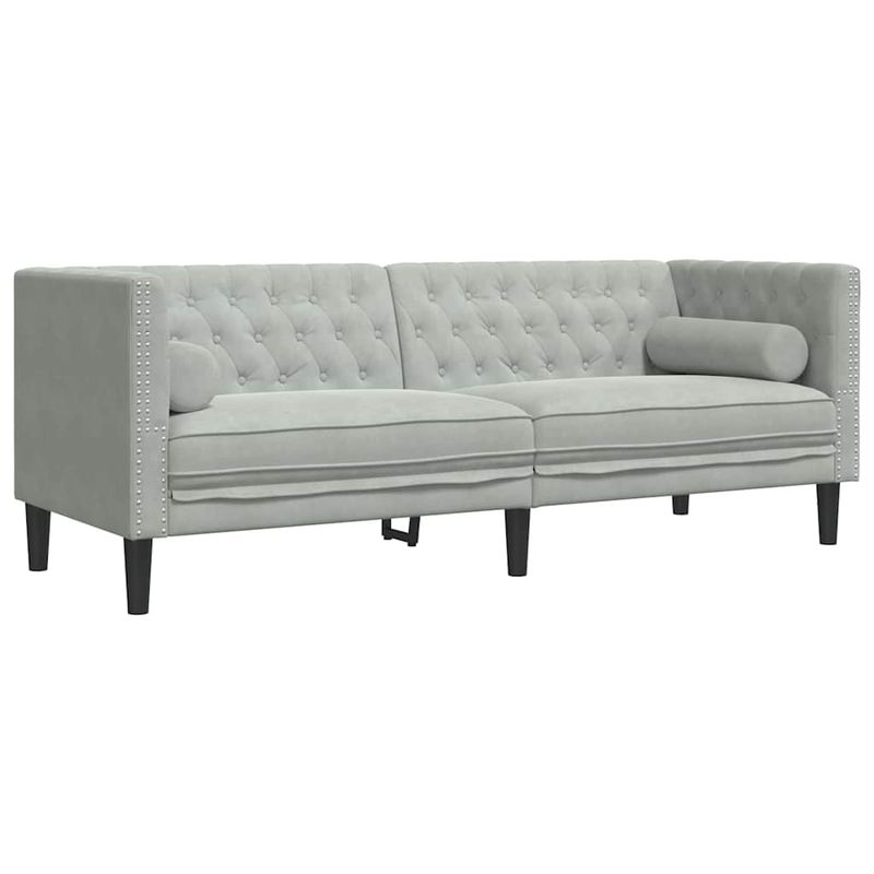 Casa si Gradina - Mobilier - Canapele si coltare - Canapele - Canapea Chesterfield Gri deschis 194 x 74.5 x 70.5 cm Catifea - Infinity.ro